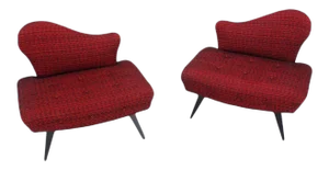 Fireside Slipper Chairs Fire Bird Shape - A Pair