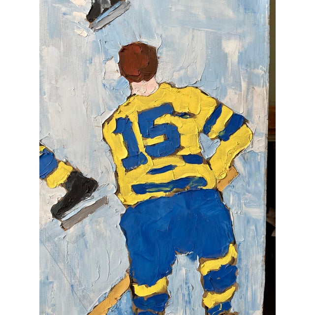 Judy Rifka, Judy Rifka, Abstract Expressionist Oil Painting Hockey Players. Brooke Alexander, 1983 For Sale - Image 9 of 12