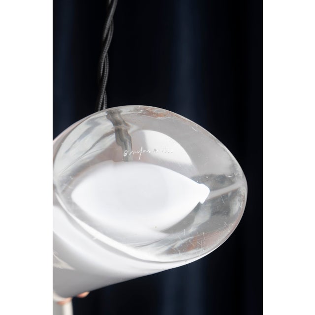 Mid-Century Modern White Glass Lamp from Orrefors, 1970s For Sale - Image 3 of 8