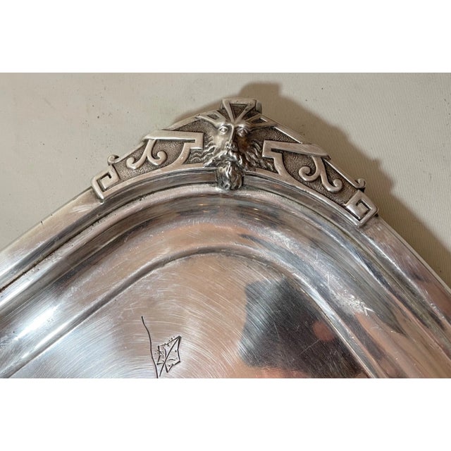 Huge Rare Antique 1857 Reed & Barton Silver Plate Art Deco Serving Tray Platter For Sale In New York - Image 6 of 16