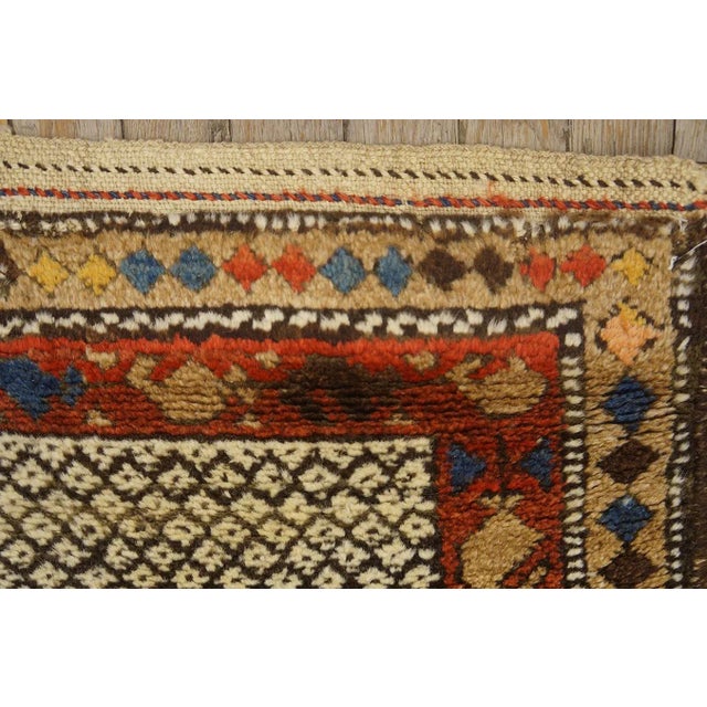 19th Century 1890s Ivory Geometric Tribal Antique Nw. Persian Carpet 3' 4" X 5' Handknotted Wool Rug For Sale - Image 5 of 15