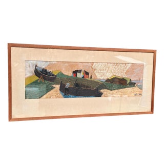 S. Rjellim, Shore, 1950s, Oil on Panel, Framed For Sale