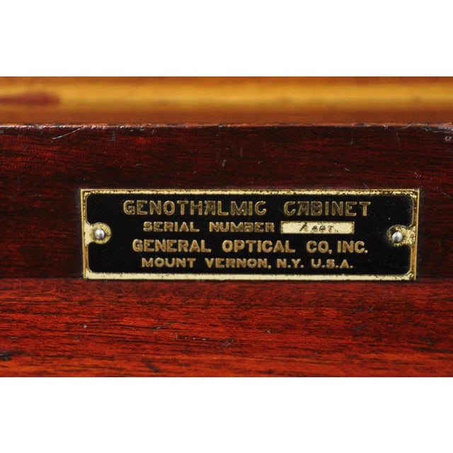 Antique General Optical Mahogany Ophthalmic Cabinet Roll Top Medical Work Desk For Sale - Image 10 of 11
