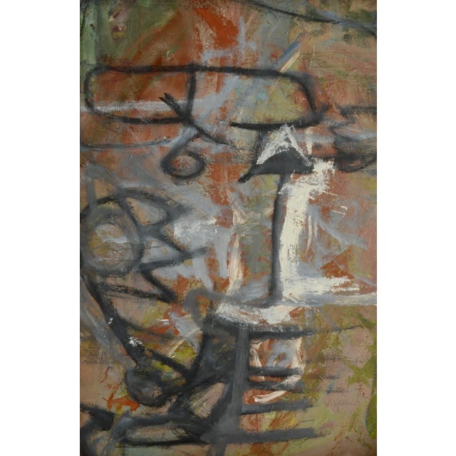 Vintage Double Sided Figurative Abstract -- Cat Sitting on an Arm Chair by Daniel David Fuentes For Sale - Image 9 of 10