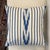 2020s Thick Woven Canvas Pillow With Blue Hand Dyed Ikat Design and New Feather Down Insert For Sale - Image 5 of 6