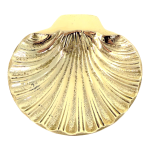 Mid Century Footed Solid Brass Shell Catchall - Glo-Mar Artworks