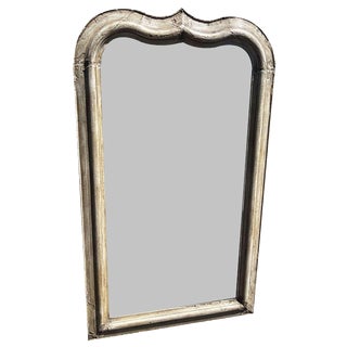 Large Antique 19th Century French Shaped Painted Mirror For Sale