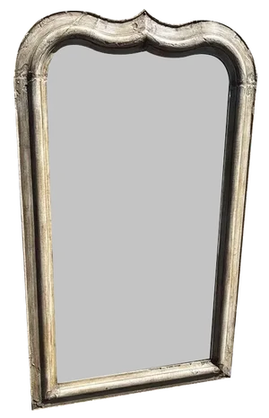 Large Antique 19th Century French Shaped Painted Mirror