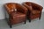 Set of Vintage Dutch Cognac Colored Leather Club Chairs For Sale - Image 3 of 17