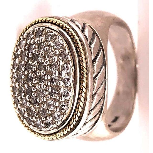 18 Karat Two-Tone Gold Effy Fashion Ring With Diamonds, Size 7.75 For Sale - Image 9 of 12