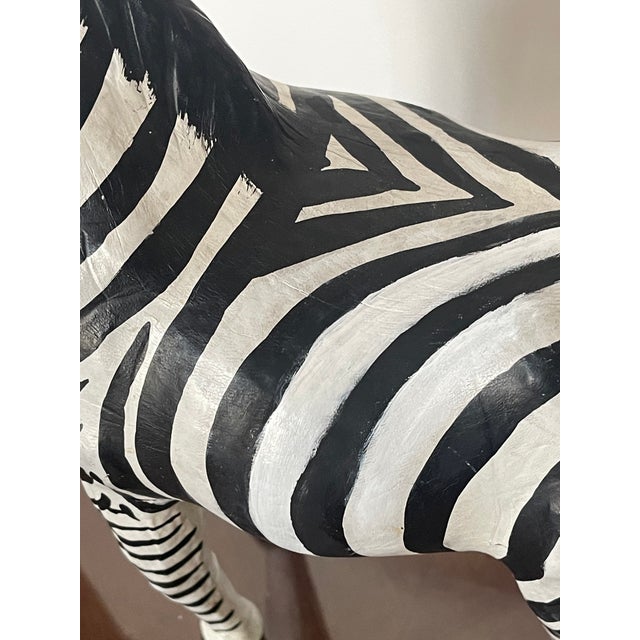 20 Th C Paper Mache Zebra Figurine For Sale In Miami - Image 6 of 7