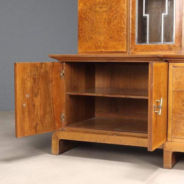 Art Deco Display Cabinet Veneered in Maple Burl For Sale - Image 14 of 16