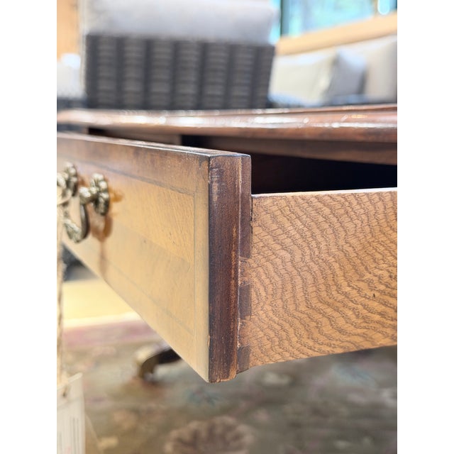 Wood Jonathan Charles Parquetry Top Drop Leaf Cocktail Table For Sale - Image 7 of 12