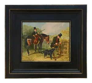 "October" Contemporary Reproduction Print on Canvas After Alfred Corbould, Framed 8-1/2" X 9-1/2"