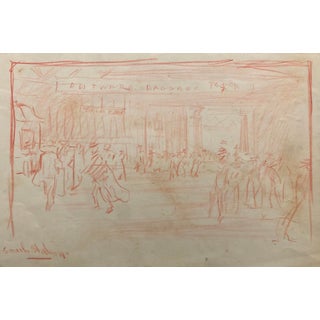 1910s Christopher Murphy South Street Station Drawing For Sale