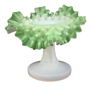 Antique Victorian Bohemian Jack in Pulpit Dimpled Hand Blown Art Glass Vase