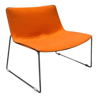 Vintage MCM Wool & Chrome Lounge Chair For Sale