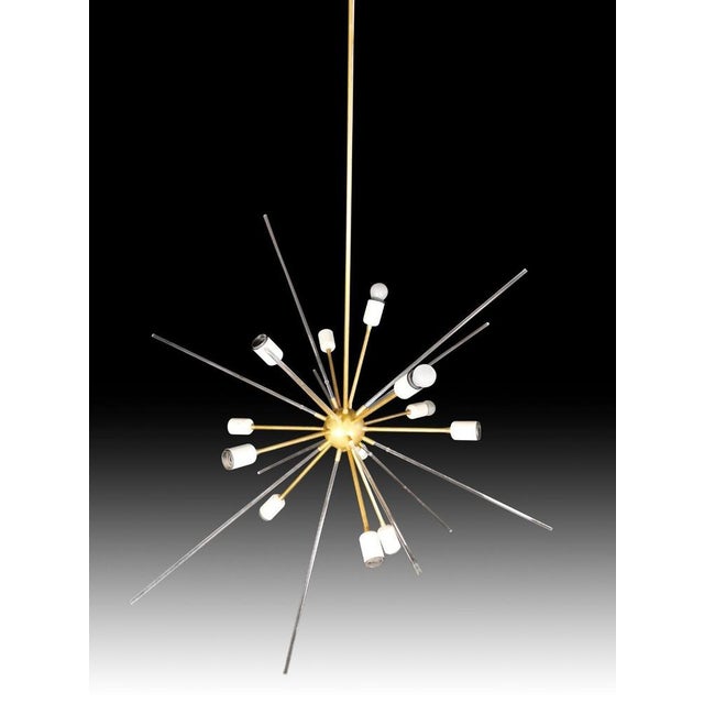 Brass and Methacrylate Ceiling Light, 1980s For Sale - Image 9 of 14