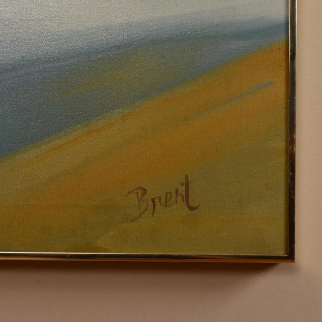 1970s Harris Strong Studios Light Blue and Brown Grove Painting by Brent For Sale - Image 5 of 12