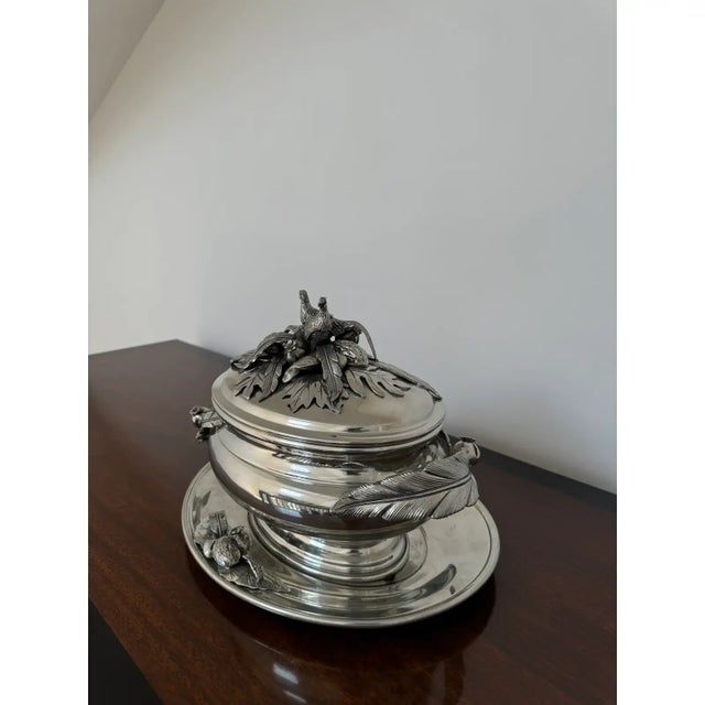 Cipolla Pewter Pheasant Tureen & Under Plate For Sale - Image 4 of 11