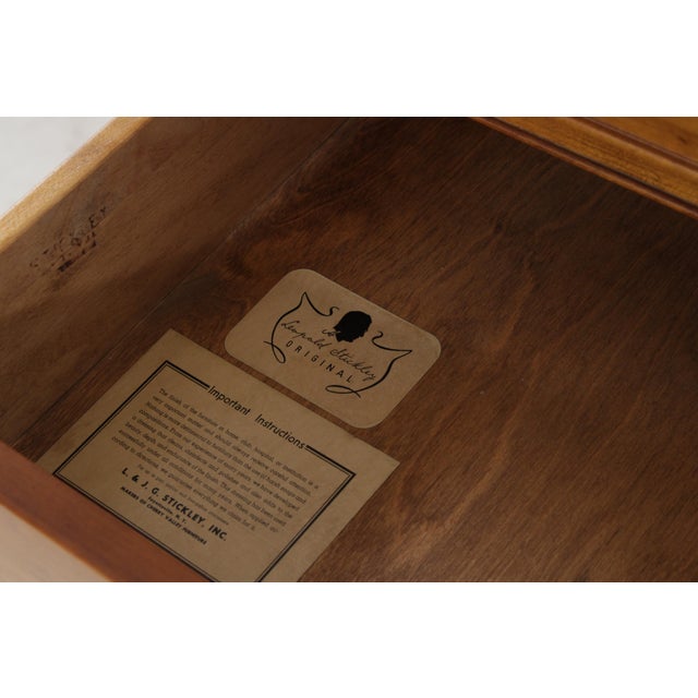 Stickley Cherry Queen Anne Flat Top Highboy Chest For Sale - Image 16 of 17