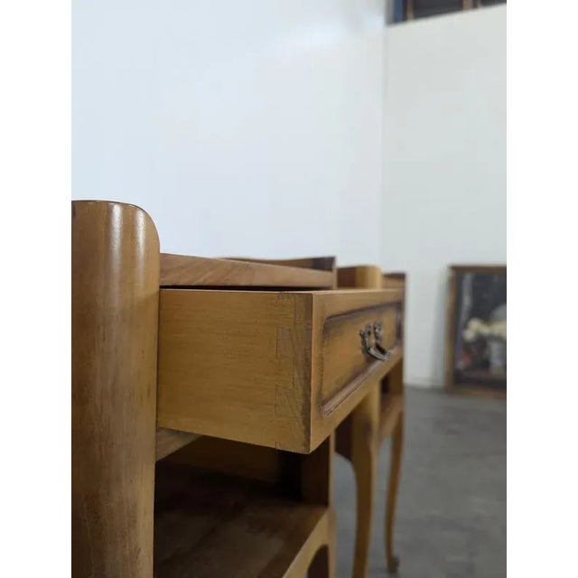Louis XV Style Bedside Tables in Cherrywood, Set of 2 For Sale - Image 3 of 6