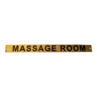 Vintage Brass Massage Room Sign For Sale