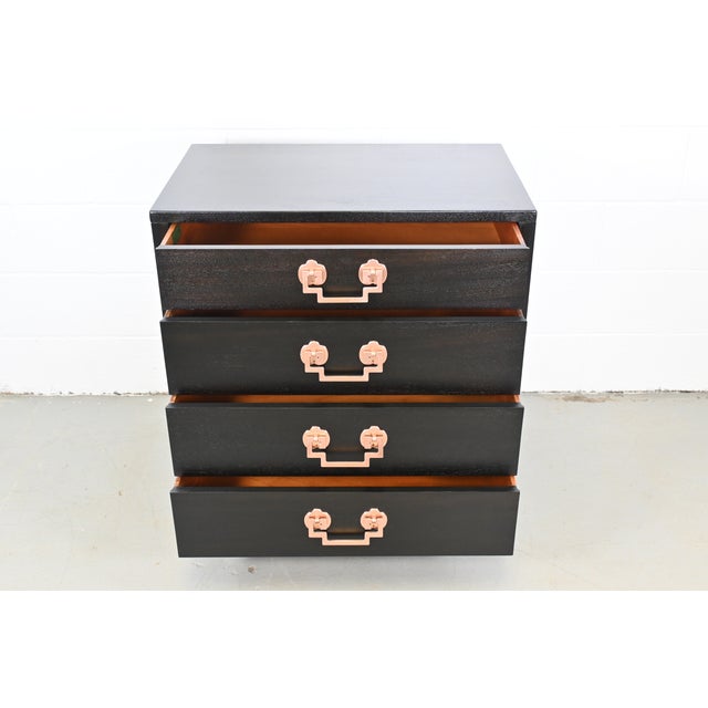 Mid-Century Modern Landstrom Ebonized Mahogany Bachelor Chest For Sale - Image 9 of 11