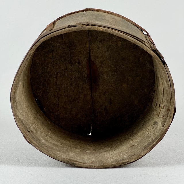 Antique Primitive Wood & Iron Hand Made Bushel Measure Container For Sale In New York - Image 6 of 11