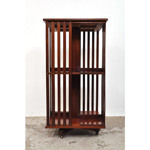 Antique Revolving Bookcase in Mahogany, 1890s For Sale - Image 5 of 11