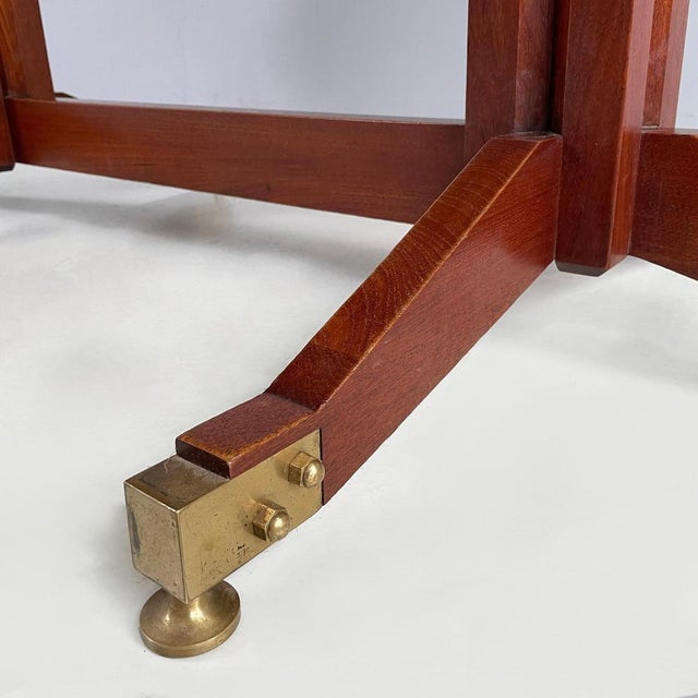 Mid-Century Italian Modern Dining Table in Marble, Wood and Brass, 1960s For Sale - Image 16 of 17