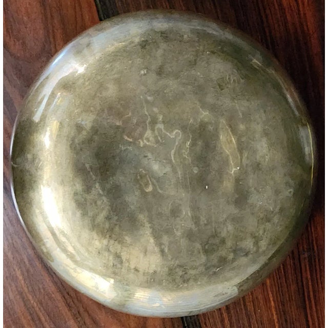 Beautiful Handmade Thai Polished Bronze Bowl & Polished Bronze Utensil Set - 3 Pc. Set For Sale - Image 9 of 13
