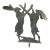 Dancing & Boxing Hares Garden Silhouette – Verdigris Iron For Sale
