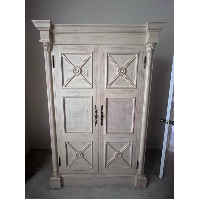 Wood 1990s Hollywood Regency Style Armoire Contemporary For Sale - Image 7 of 7