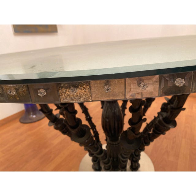 Italian Venetian Black and Silver Murano Glass Style Coffee Table Exclusive venetian table in Black and Silver Murano...