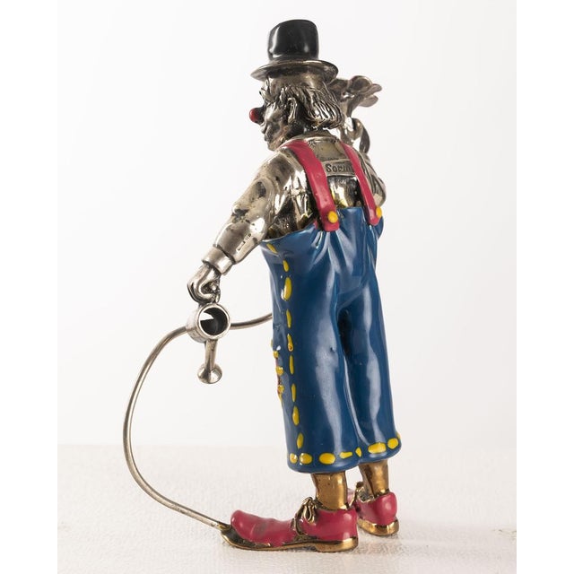 Italian Clowns in Enamelled Sterling Silver from Sorini, Italy, 1970s, Set of 2 For Sale - Image 12 of 18