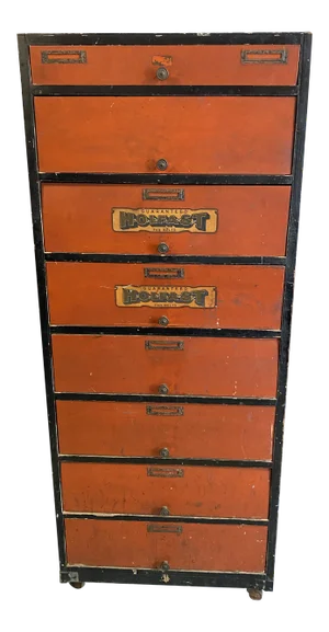 1950s Holfast Fan Belt Storage Cabinet