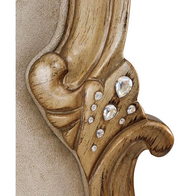 Champagne Panel Bed by Michael Amini - Platine De Royale Antique Platinum For Sale - Image 10 of 12