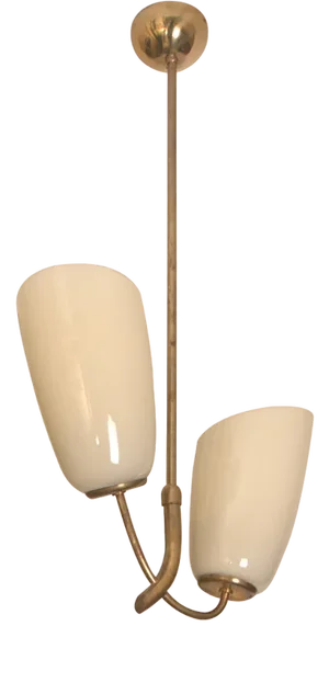 Pendant Light with 2 Shades, 1950s