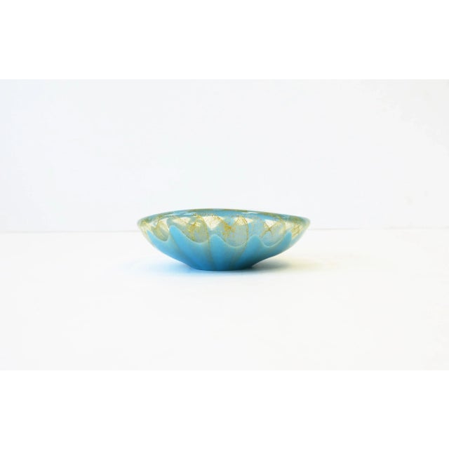 Italian Murano Blue and Gold Art Glass Bowl For Sale - Image 4 of 13