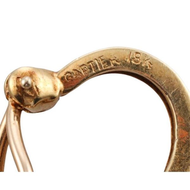 Cartier Cartier Vintage 18k Yellow Gold Diamond Hoop Earrings, 0.50ct, A Pair For Sale - Image 4 of 7