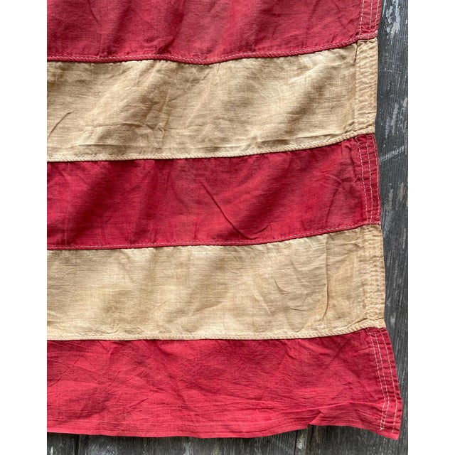 Rare and Fine Antique American Flag 1912 Staggered 48 Stars Beautifully Faded Cotton Sewn Stars For Sale In Philadelphia - Image 6 of 9