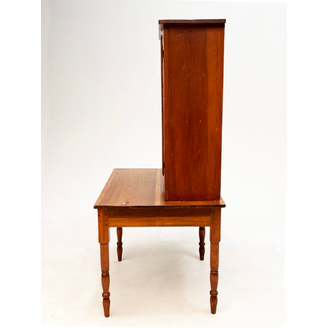 Early American Country Pine Two-Piece Plantation Desk Secretary, Circa 1830–1850 For Sale - Image 14 of 18
