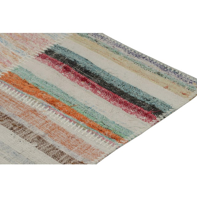Rug & Kilim’s Patchwork Kilim Extra-Long Runner in Polychromatic Stripes For Sale In New York - Image 6 of 7