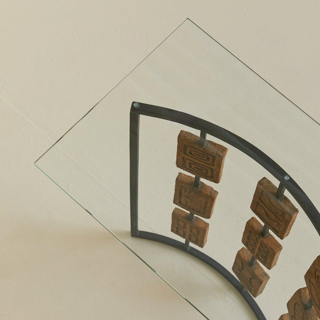 Metal Italian Brutalist Terracotta + Iron Console by Mario Giani (Clizia), 1970s For Sale - Image 7 of 11