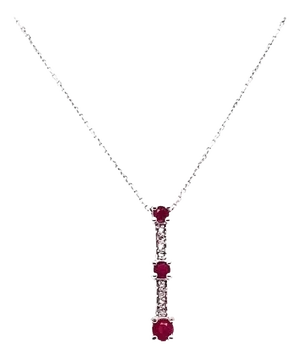 14 Karat White Gold Necklace Pendant With Semi Precious Stone
