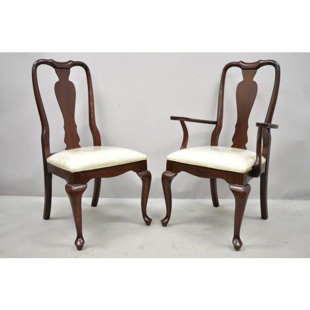 Set of 6 Ethan Allen Court Queen Anne Cherry Dining Chairs Chairish