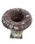 Dark Gray Vintage Classical Cast Stone Garden Urn With Fleur-De-Lis Relief & Weathered Patina For Sale - Image 8 of 12