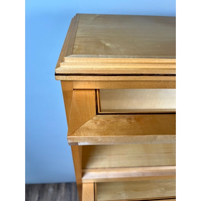 Brown Vintage Bench Made Maple With Wenge Inlay Three Stack Barrister Bookcase For Sale - Image 8 of 11