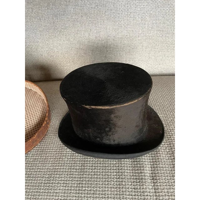 Brown Leather Hat Box For Sale - Image 3 of 10